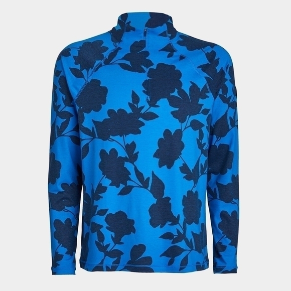 G/FORE Tonal Floral‎ Luxe Quarter Zip Mid Layer Pullover Sweatshirt Smal NWT - Picture 1 of 11